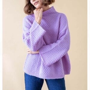 Ali Golden baby alpaca funnel neck sweater